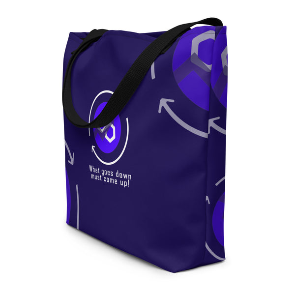 Polygon What Goes Down Must Come Up | Large Tote Bag