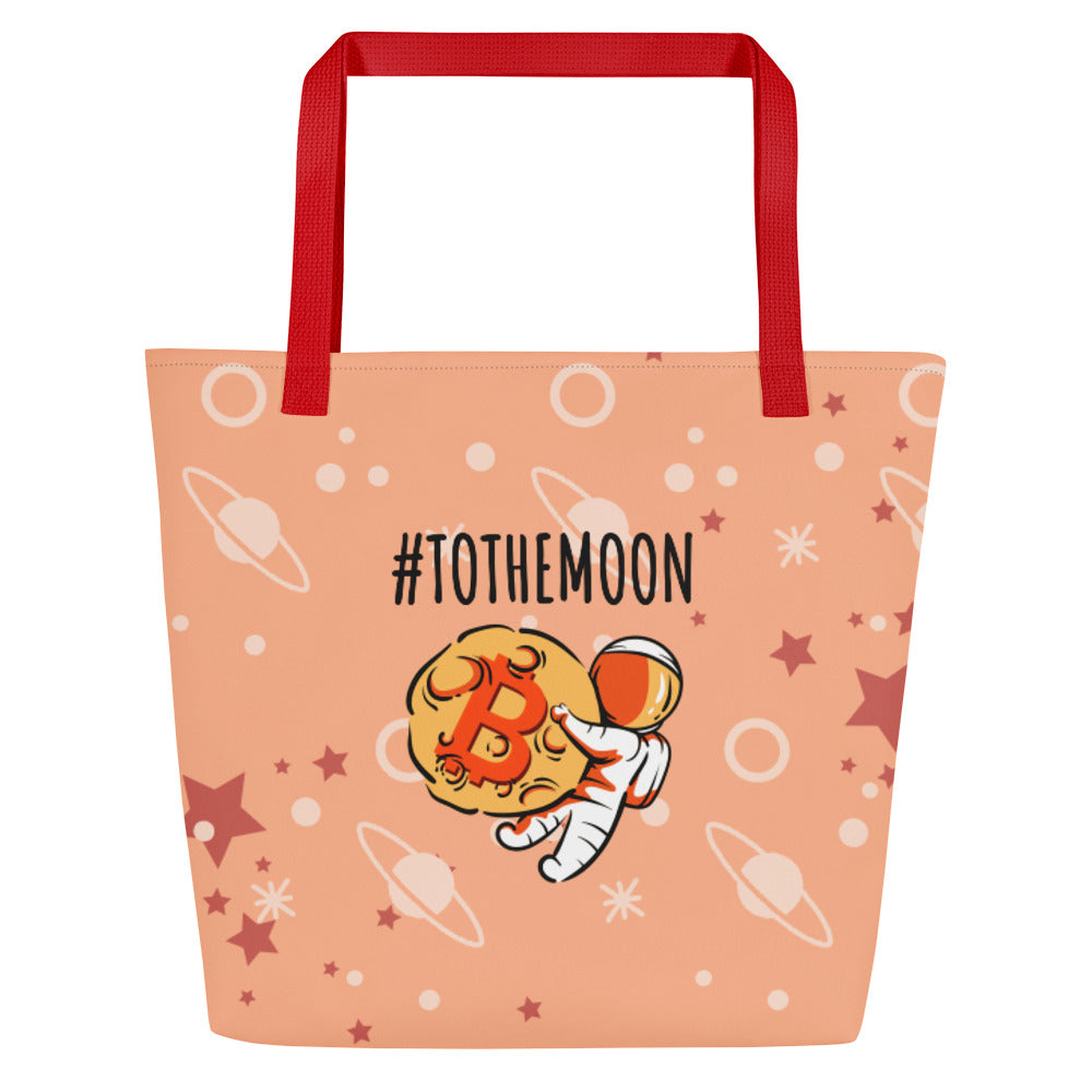 To The Moon Bitcoin Moon | All-Over Print Large Tote Bag