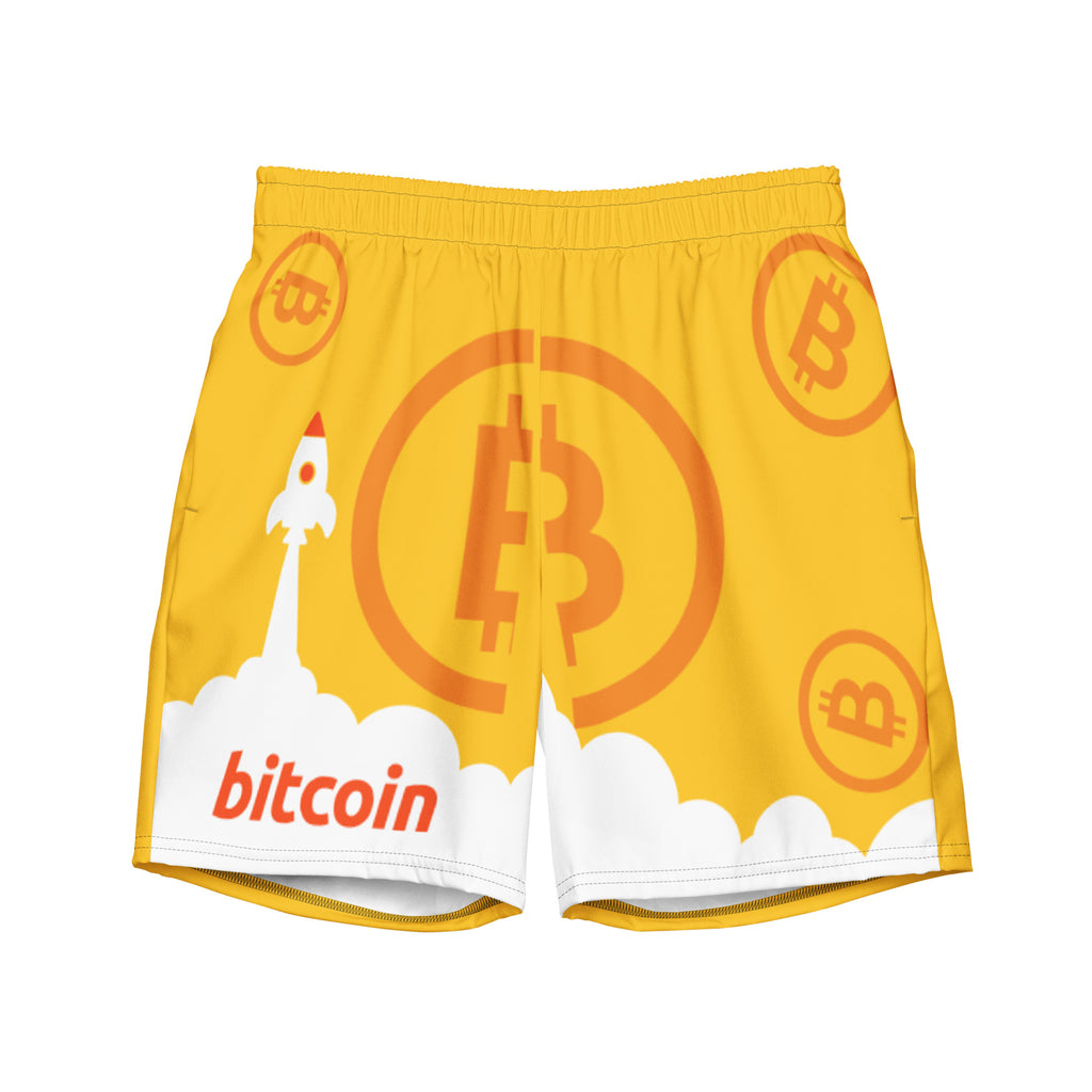 Bitcoin Rocket | All-Over Print Men's swim trunks