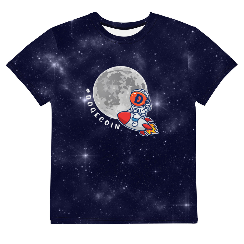 Dogecoin Astronaut Rocketship | Youth crew neck t-shirt