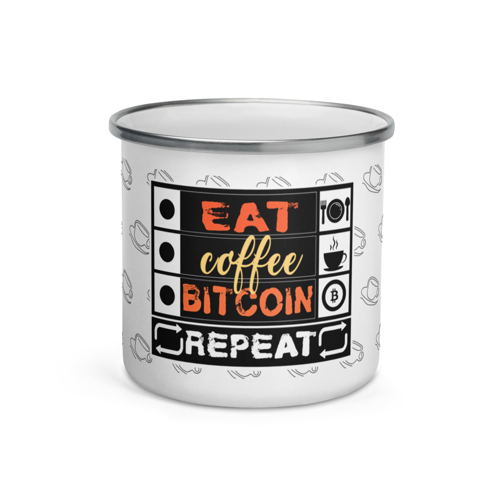 Eat, Coffee, Bitcoin, Repeat | Enamel Mug