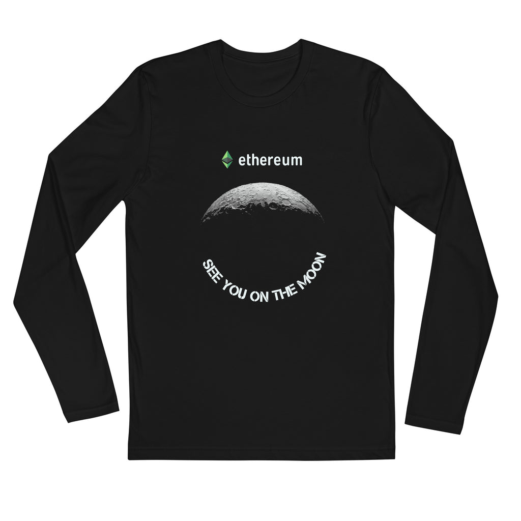 Ethereum See You On The Moon | Unisex Long Sleeve Fitted Crew