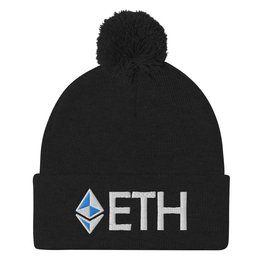 ETH Ethereum | Embroidered Pom-Pom Beanie