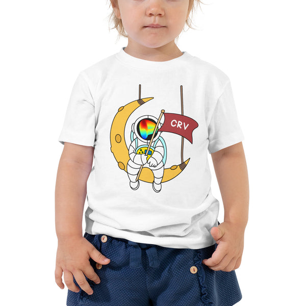 Curve DAO Token Astronaut Sitting On The Moon | Toddler Short Sleeve Tee