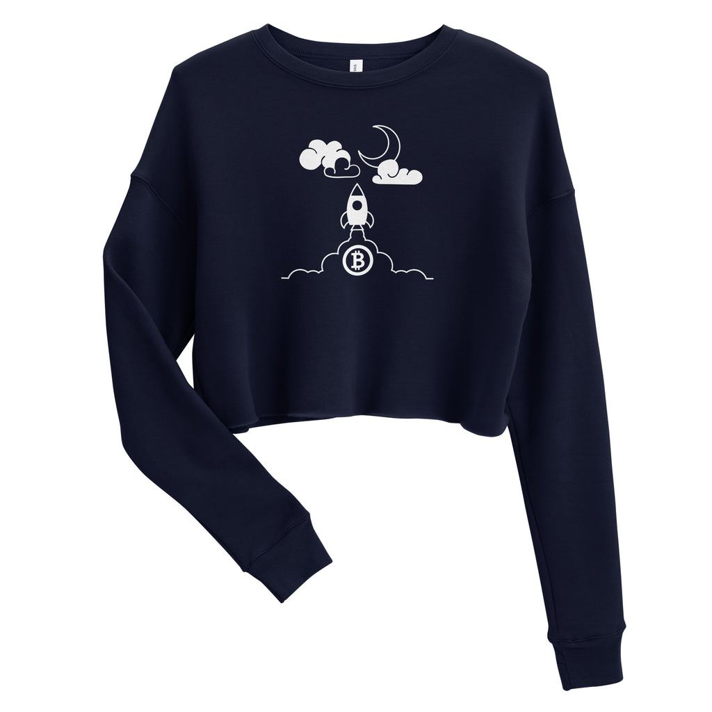 Rocket Bitcoin To The Moon | Crop Sweatshirt