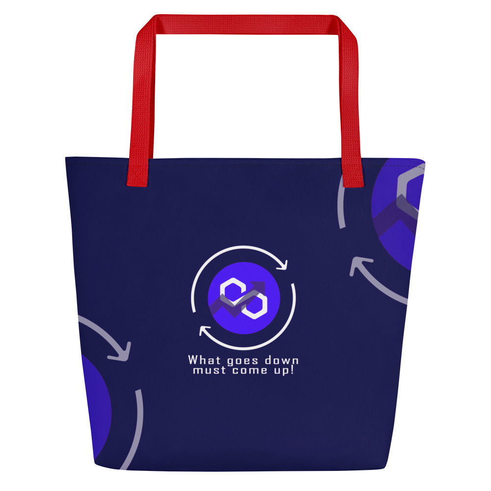 Polygon What Goes Down Must Come Up | Large Tote Bag