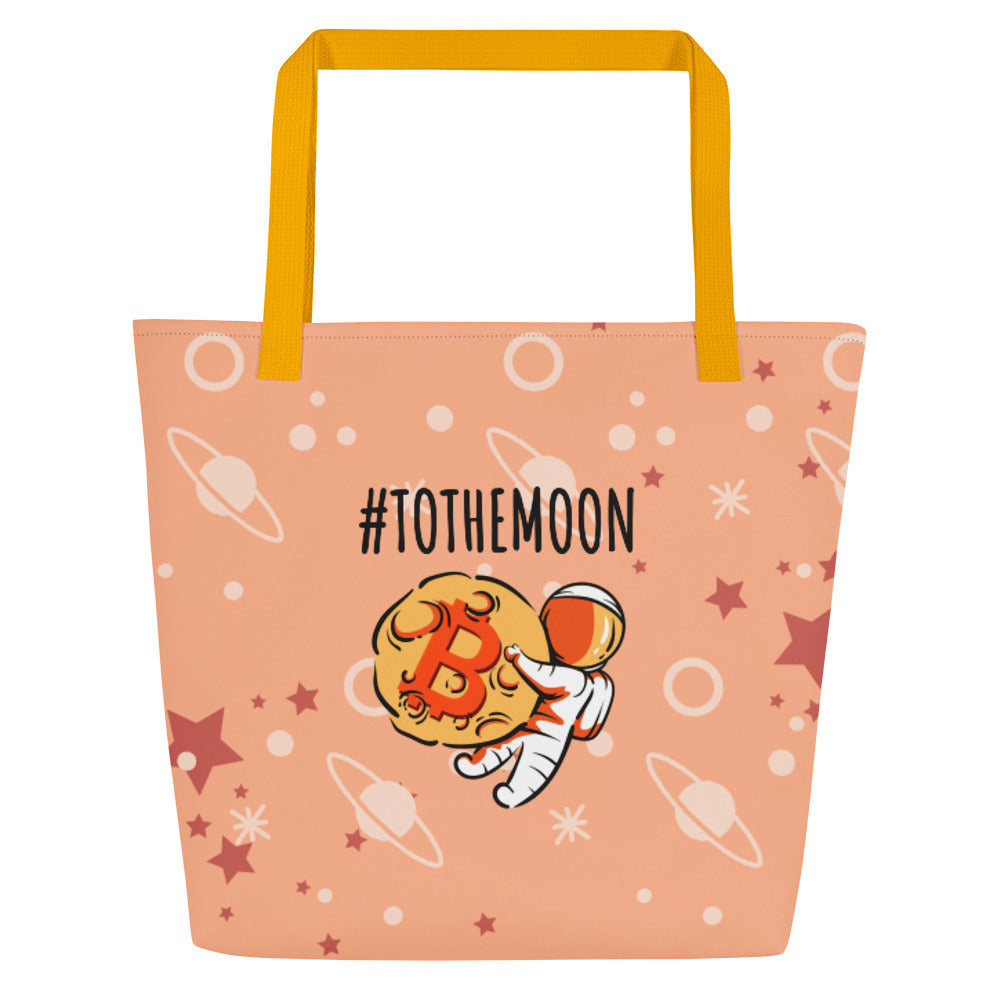 To The Moon Bitcoin Moon | All-Over Print Large Tote Bag