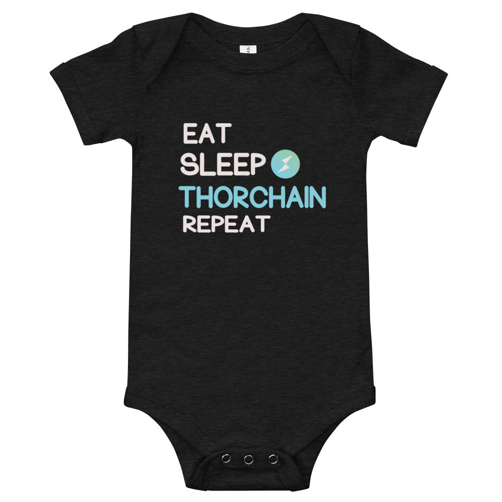 Eat, Sleep, THORChain, Repeat | Baby short sleeve one piece