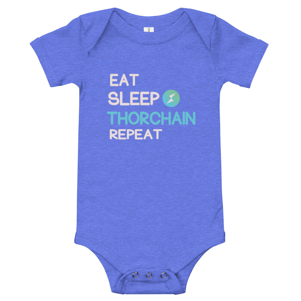 Eat, Sleep, THORChain, Repeat | Baby short sleeve one piece