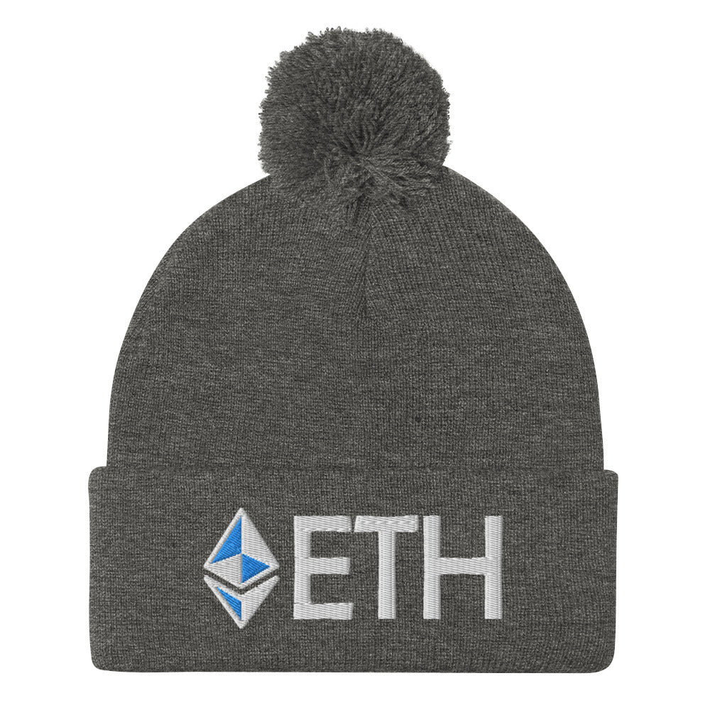 ETH Ethereum | Embroidered Pom-Pom Beanie