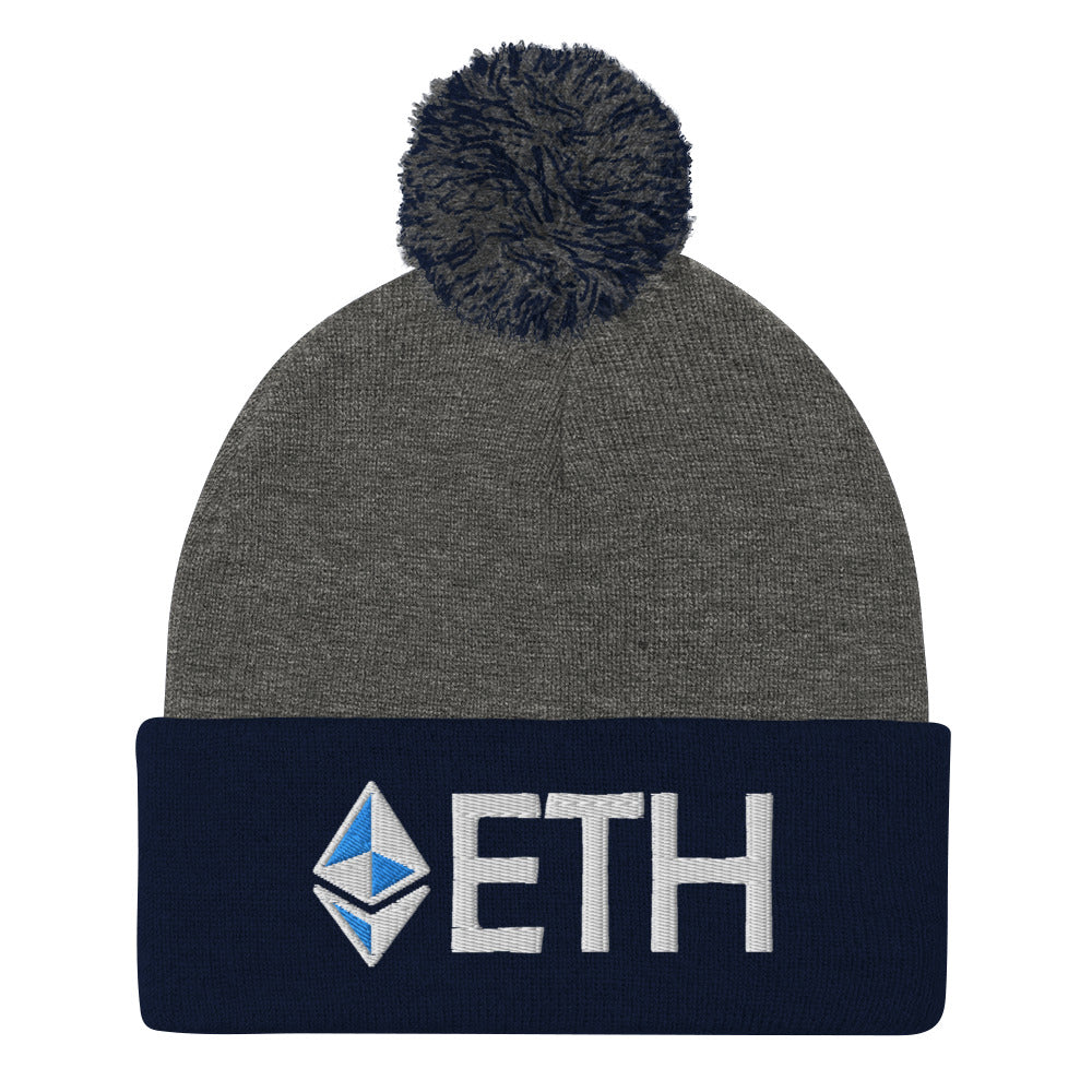 ETH Ethereum | Embroidered Pom-Pom Beanie