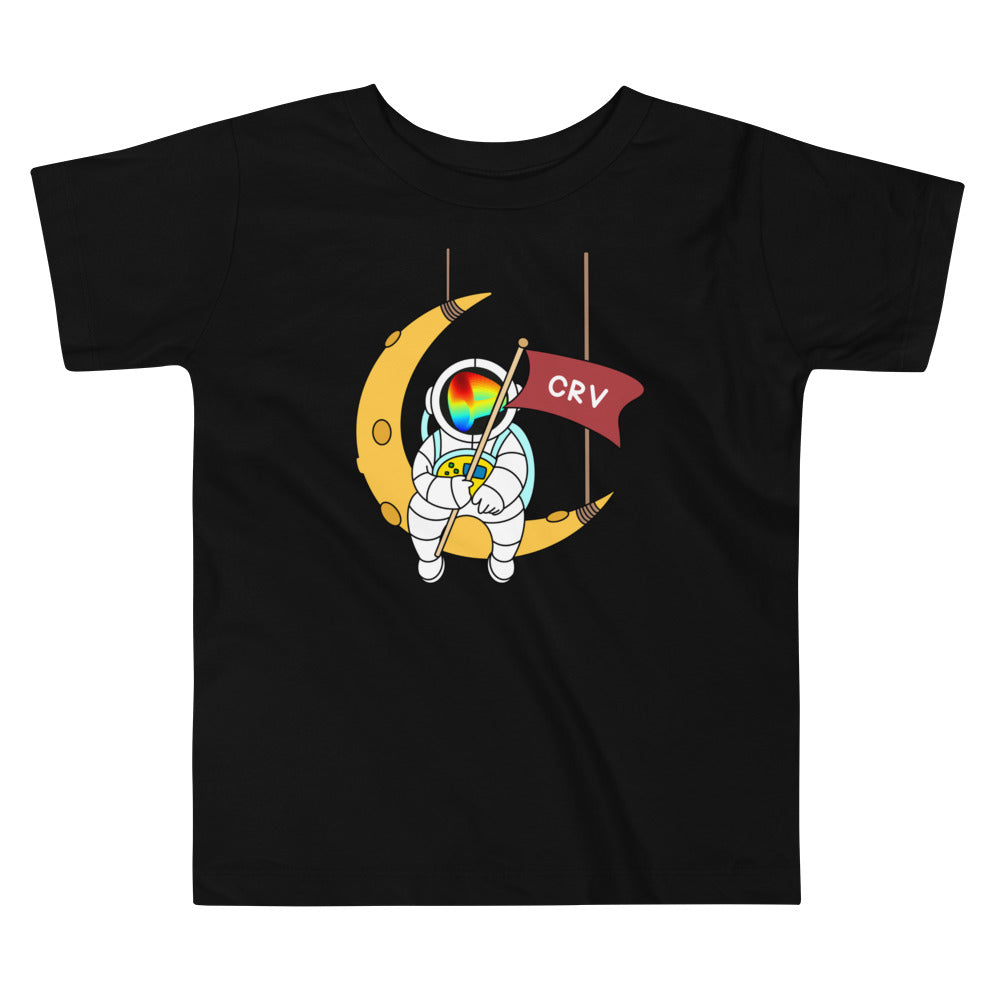 Curve DAO Token Astronaut Sitting On The Moon | Toddler Short Sleeve Tee