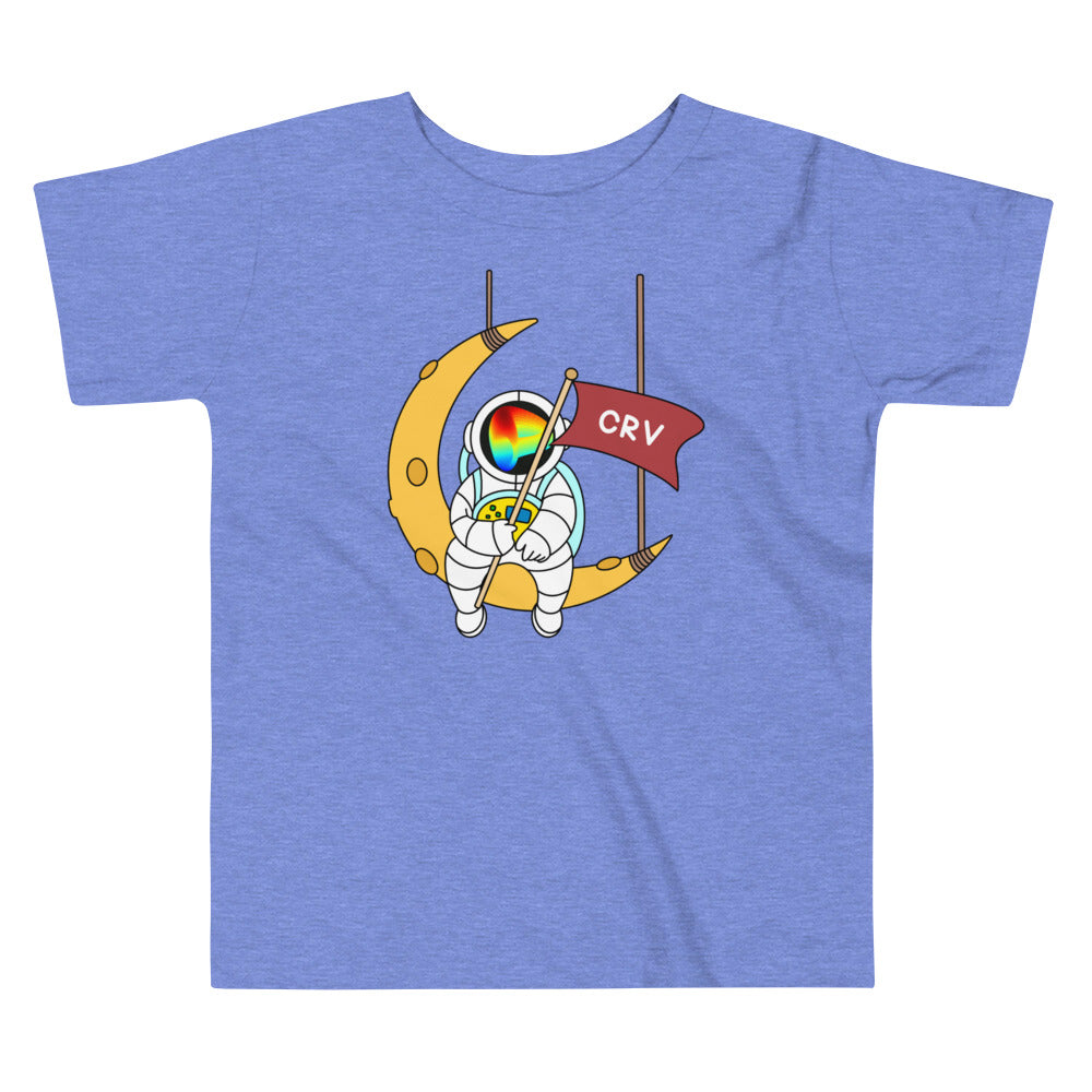 Curve DAO Token Astronaut Sitting On The Moon | Toddler Short Sleeve Tee