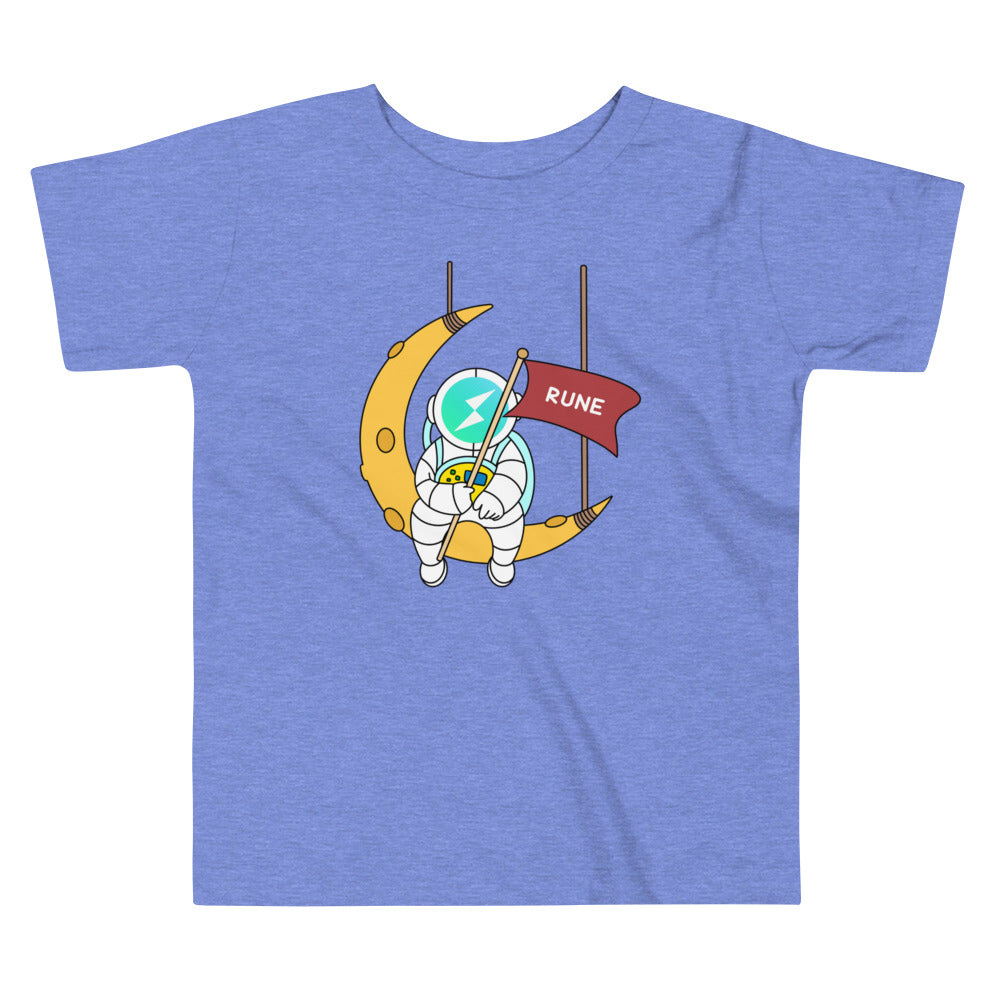 RUNE Thorchain Astronaut Sitting On The Moon | Toddler Short Sleeve Tee