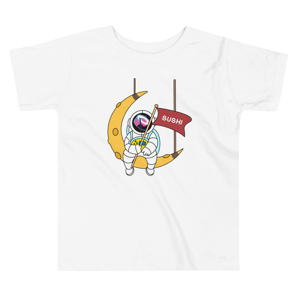 Sushi Swap Astronaut Sitting On The Moon | Toddler Short Sleeve Tee