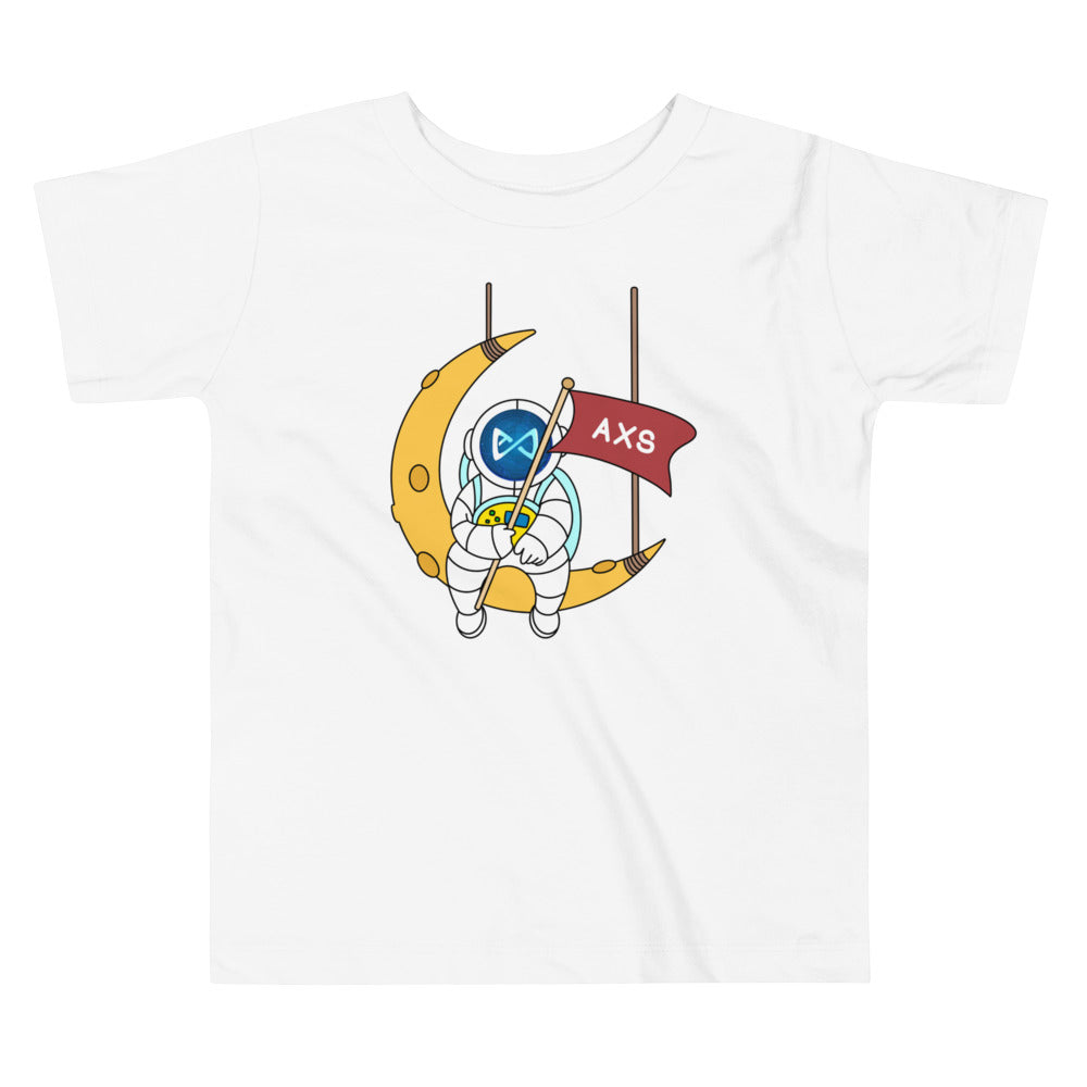 Axie Infinity AXS Astronaut Sitting On The Moon | Toddler Short Sleeve Tee