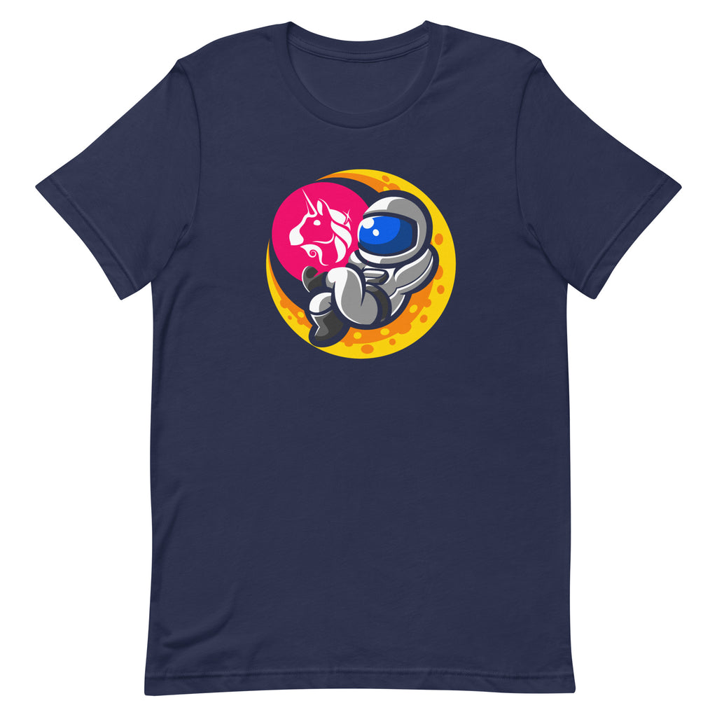 Astronaut Relaxing with Uniswap UNI Crypto | Unisex t-shirt